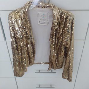 Angel Kiss Gold Sequin Cardigan